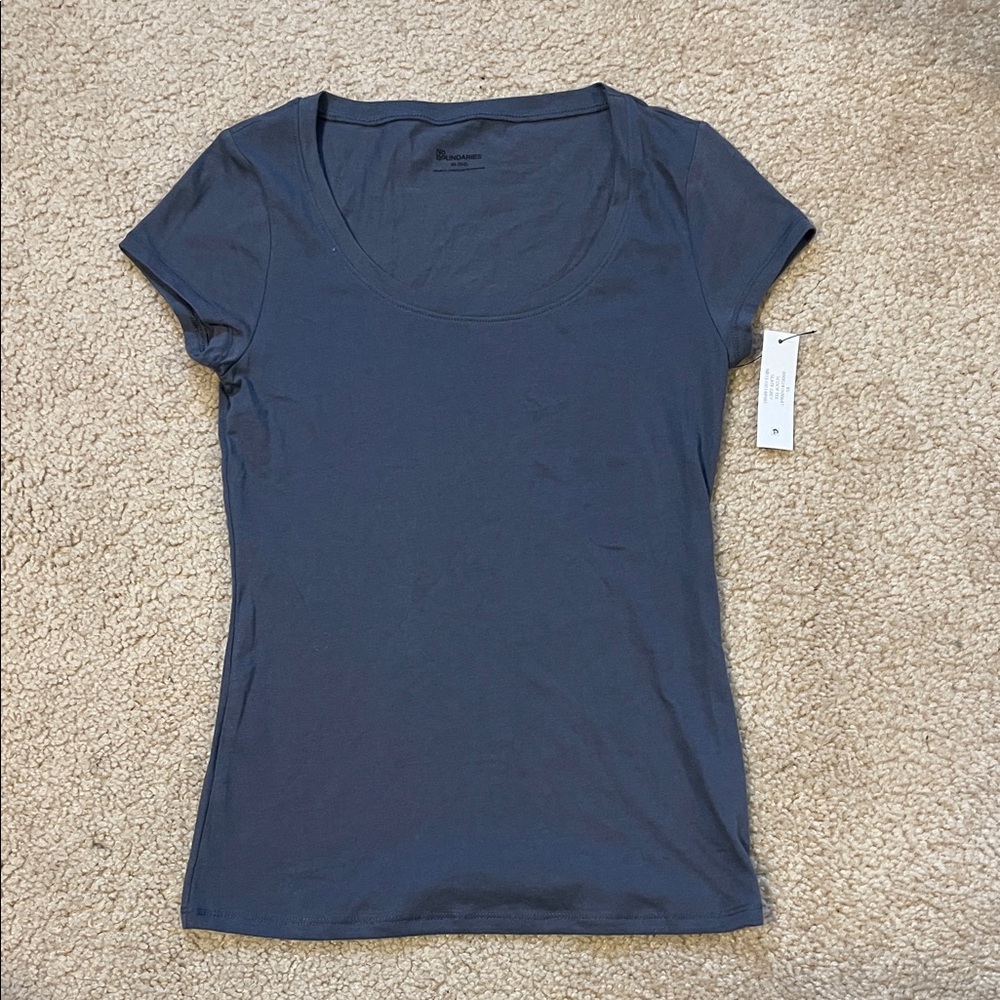 New No Boundaries Slate Blue Short Sleeve Tee